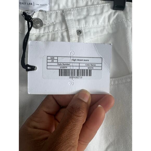 Grey lab women white wide leg jeans/high waisted - Picture 4 of 11